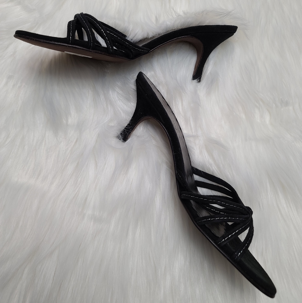 BANANA REPUBLIC STRAPPY MULE BLACK SIZE 6
